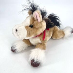 DANDEE Collectors Choice Horse Brown & White Pony‎ Plush Stuffed Horse Spotted